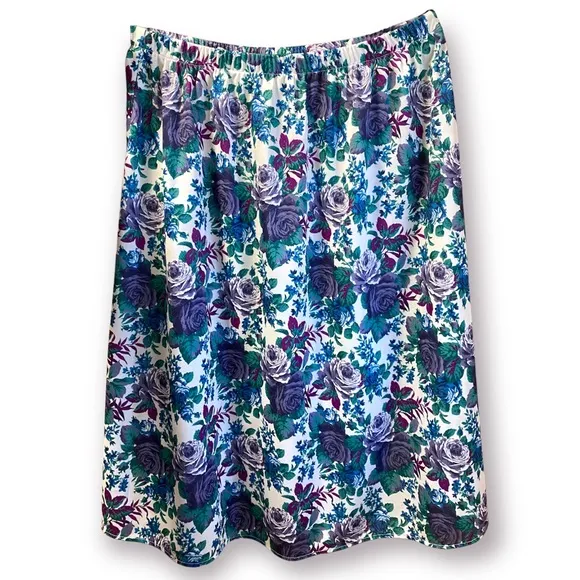🏖️ Vintage Purple Floral Skirt Set 14 Petite