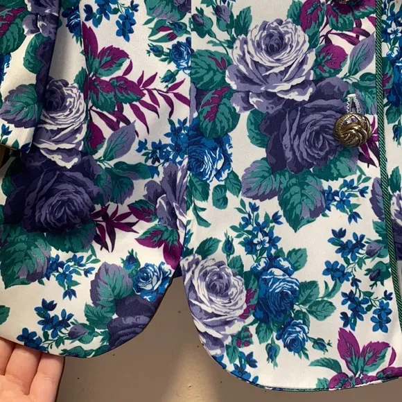 🏖️ Vintage Purple Floral Skirt Set 14 Petite