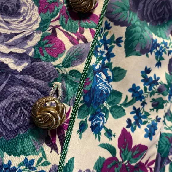🏖️ Vintage Purple Floral Skirt Set 14 Petite