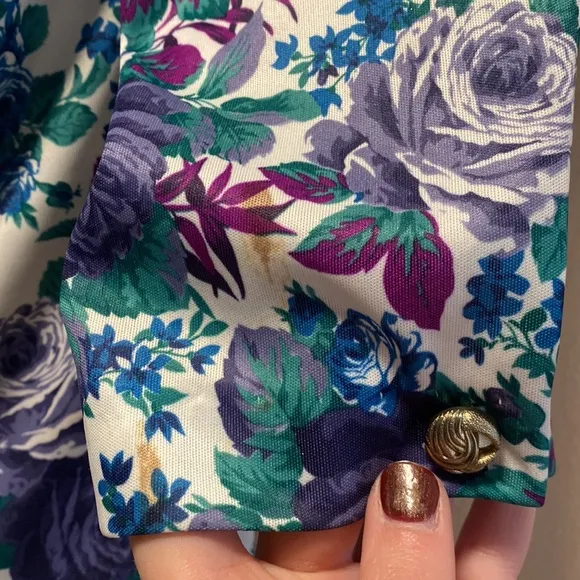 🏖️ Vintage Purple Floral Skirt Set 14 Petite