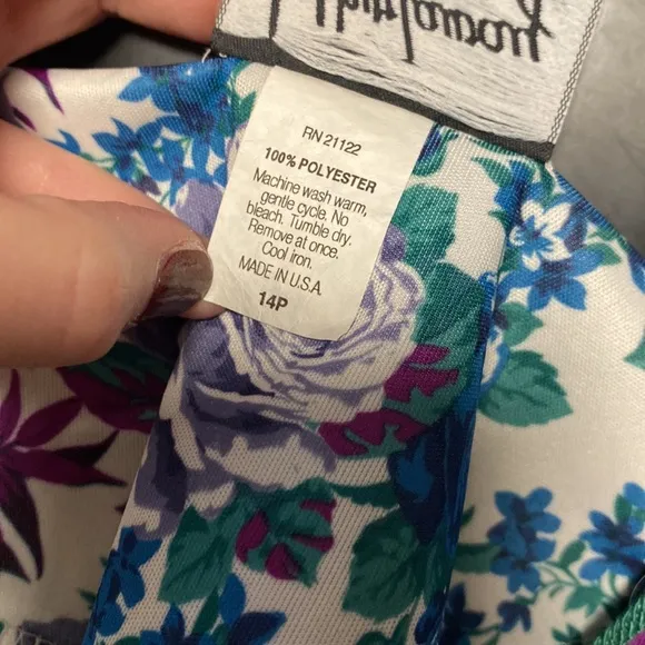 🏖️ Vintage Purple Floral Skirt Set 14 Petite