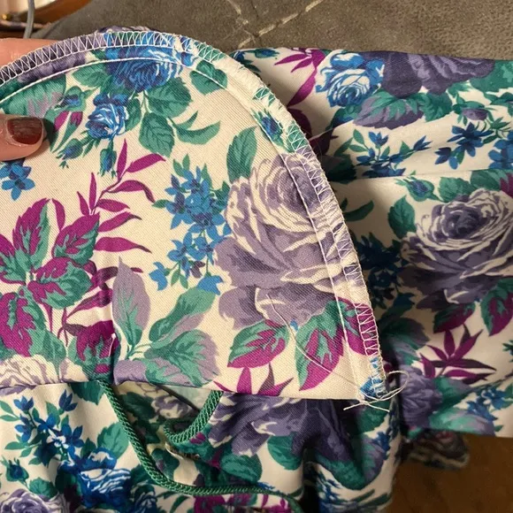 🏖️ Vintage Purple Floral Skirt Set 14 Petite