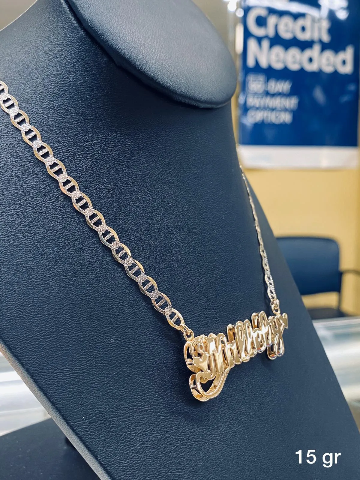 10K Gold Personalized Double Dimension Name Necklace