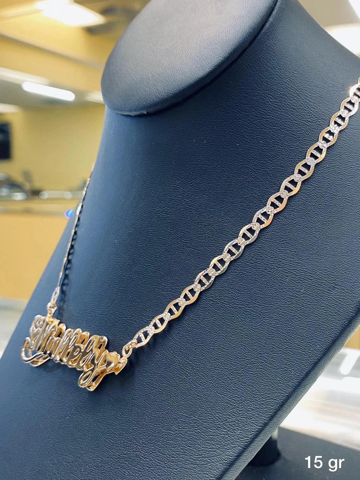 10K Gold Personalized Double Dimension Name Necklace