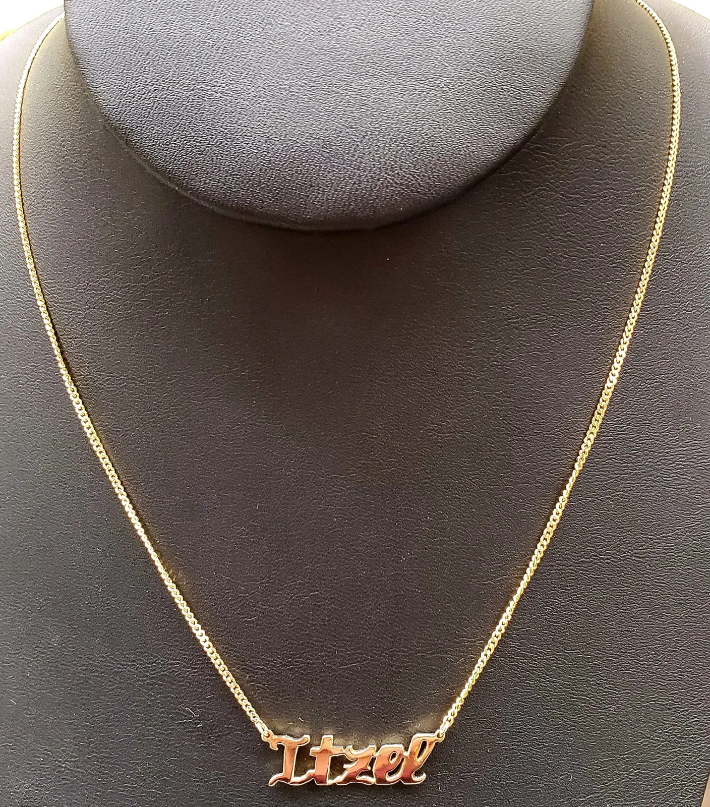 10K Gold Personalized Name Necklace Light Weight