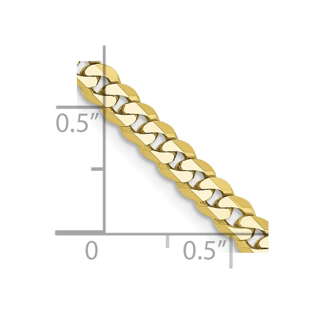 10k Yellow Gold 10k 3.9mm Flat Beveled Curb Chain