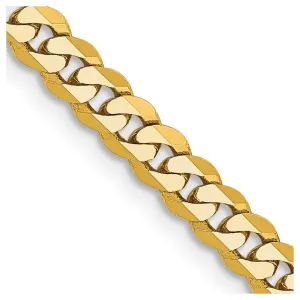 10k Yellow Gold 10k 3.9mm Flat Beveled Curb Chain