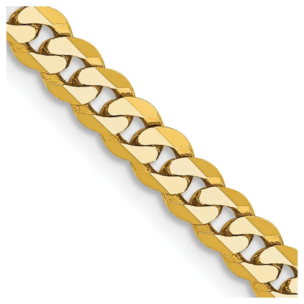 10k Yellow Gold 10k 3.9mm Flat Beveled Curb Chain