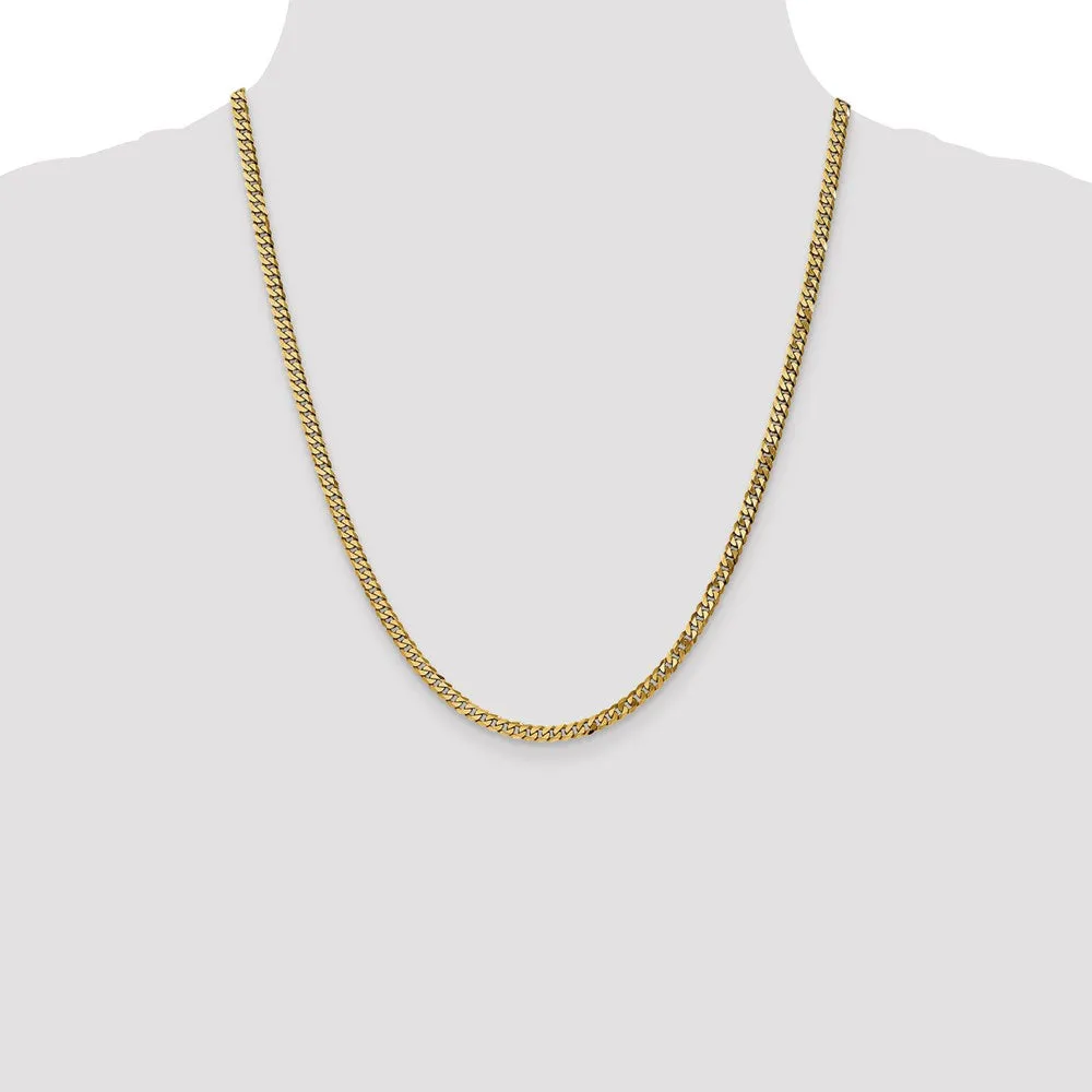 10k Yellow Gold 10k 3.9mm Flat Beveled Curb Chain
