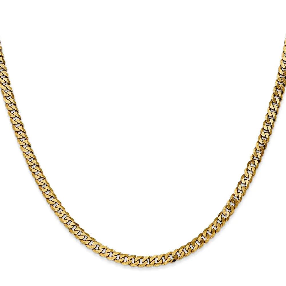 10k Yellow Gold 10k 3.9mm Flat Beveled Curb Chain