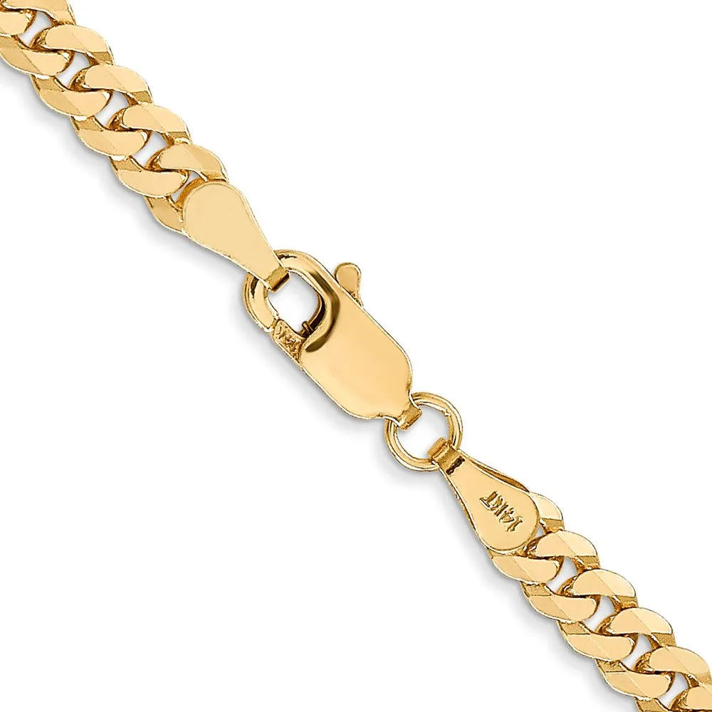 10k Yellow Gold 10k 3.9mm Flat Beveled Curb Chain