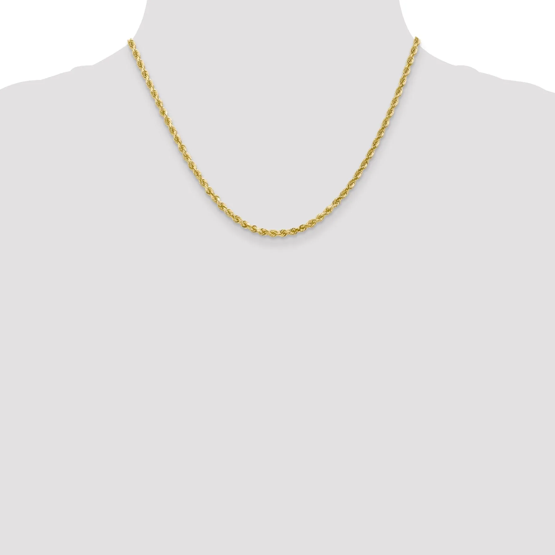 10k Yellow Gold 3.00mm D.C Rope Chain