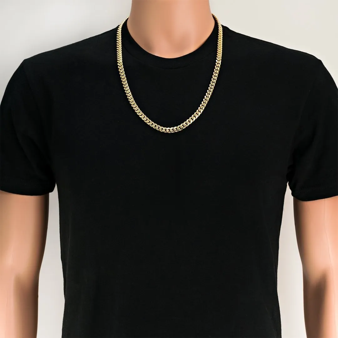 10k Yellow Gold Solid Cuban Link Chain 8.5 mm