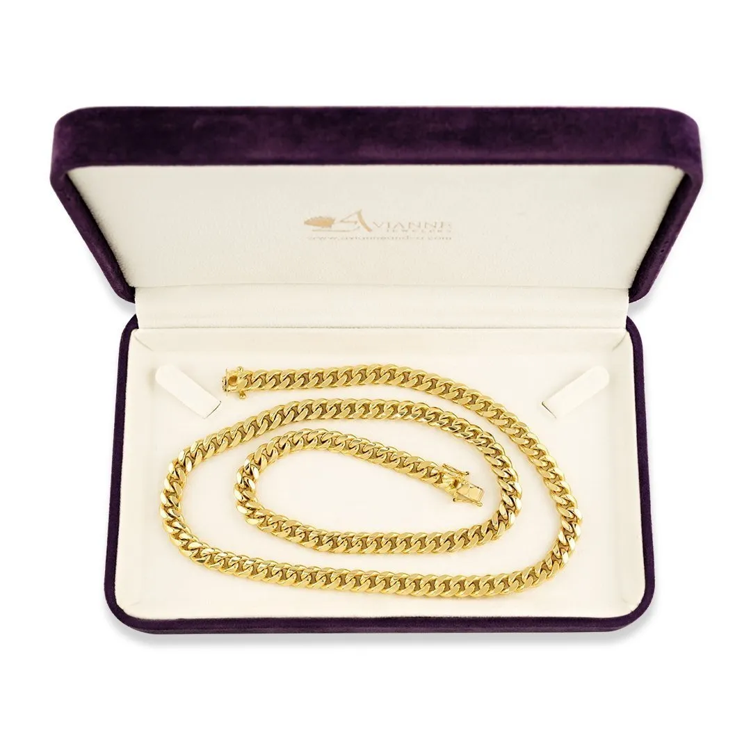 10k Yellow Gold Solid Cuban Link Chain 8.5 mm