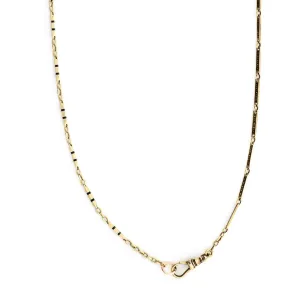 14k Gold & Black Enamel Bar Link Chain