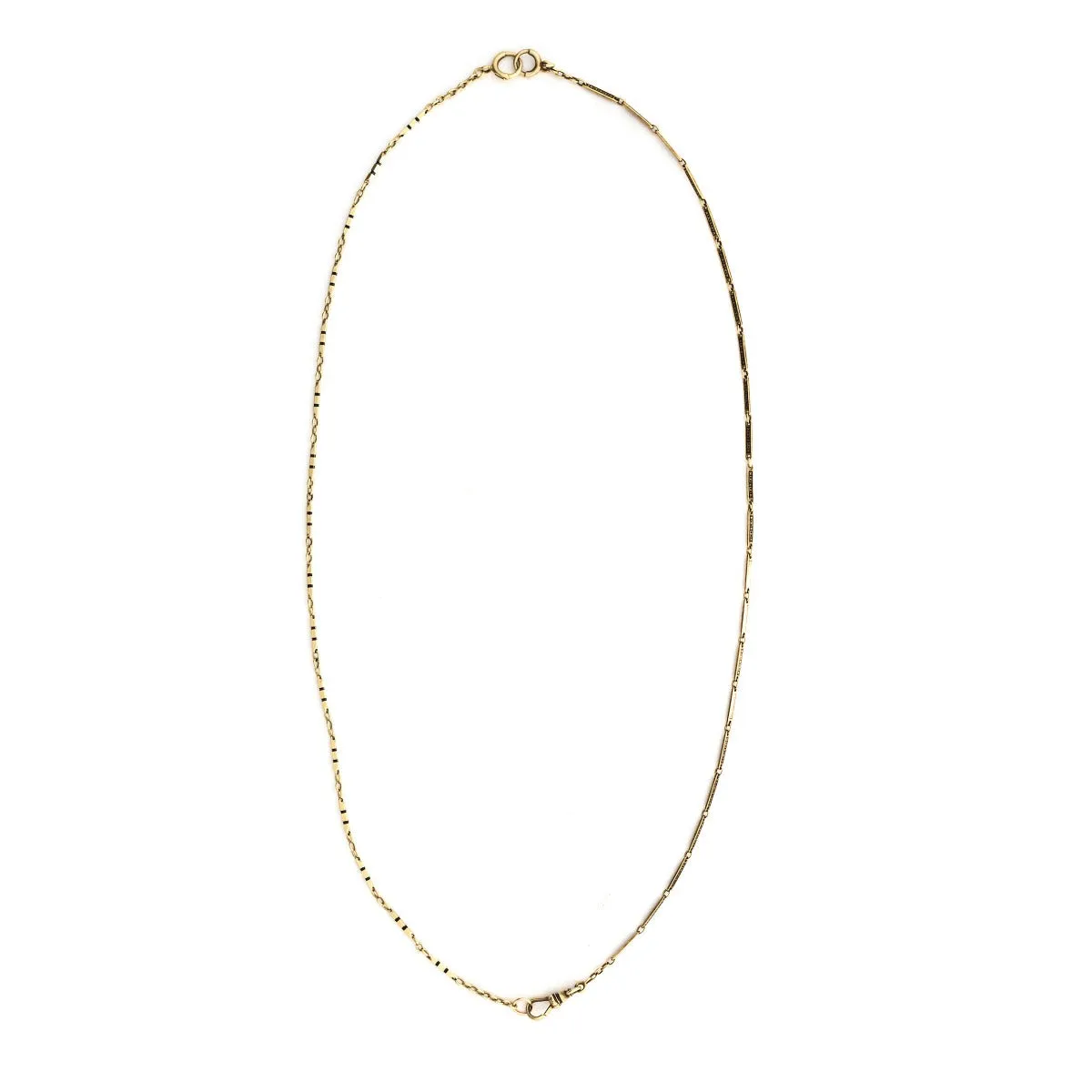 14k Gold & Black Enamel Bar Link Chain
