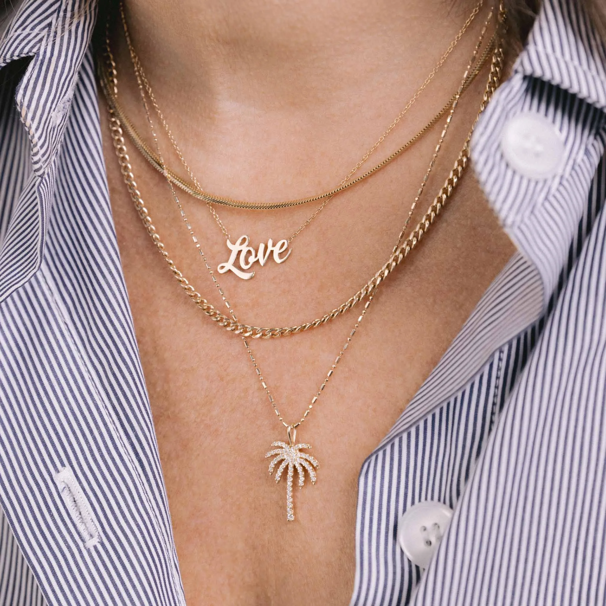 14k Gold Small Curb Chain Necklace