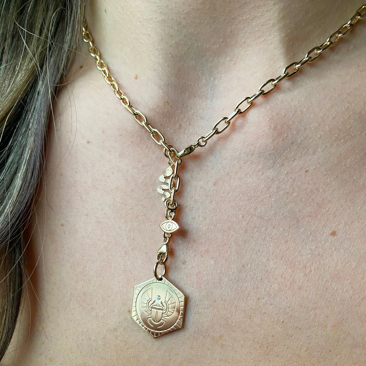 14k Medium Square Oval Link Chain Necklace with Lobster Clasps