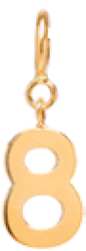14k Number Charm Pendant on Spring Ring