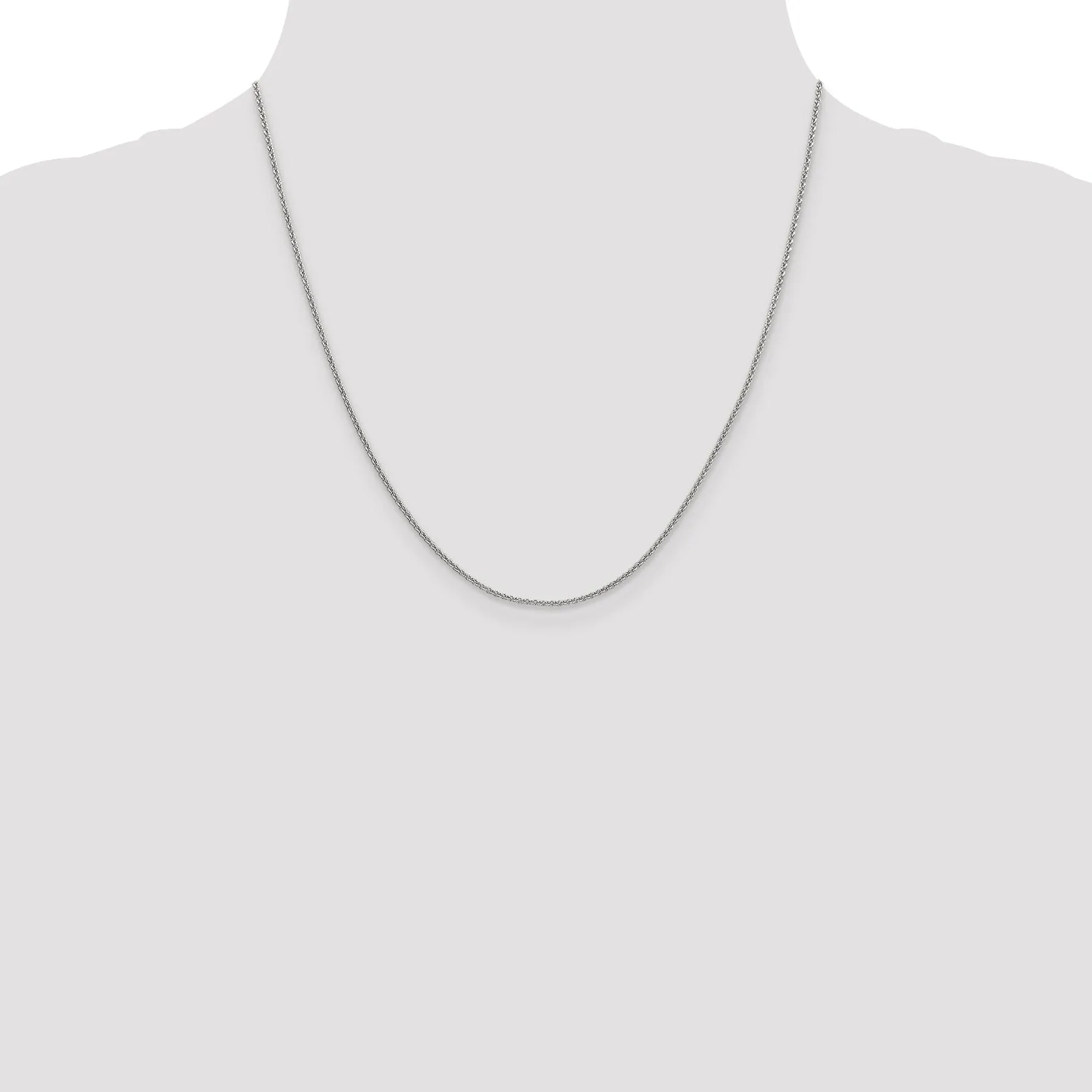 14K White Gold 1.4 m Round Cable Chain