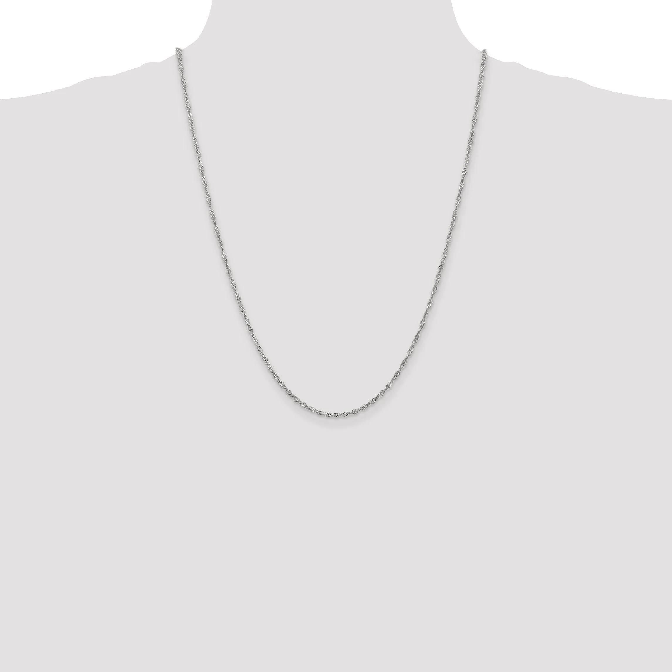 14k White Gold 1.70mm Polished Singapore Chain