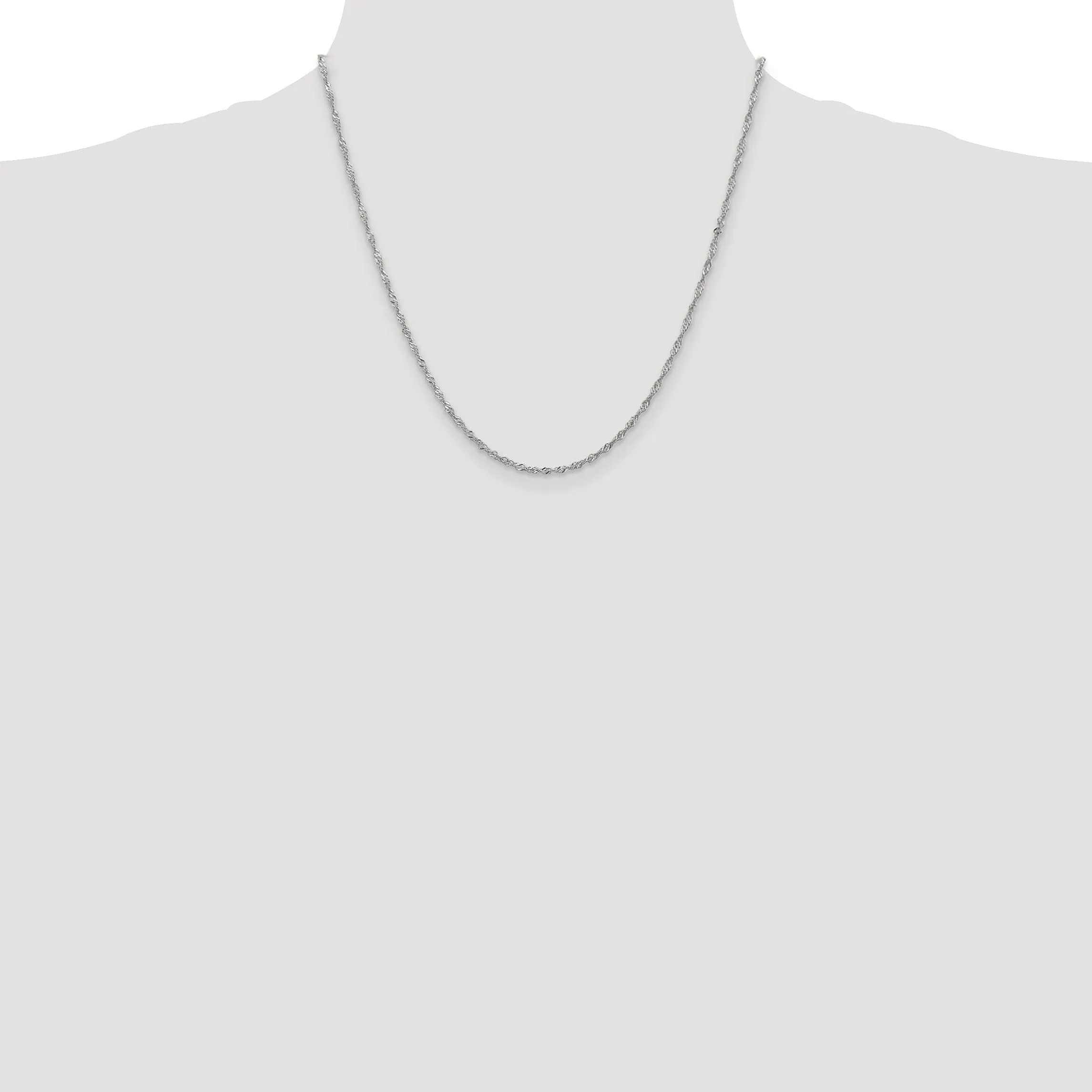 14k White Gold 1.70mm Polished Singapore Chain