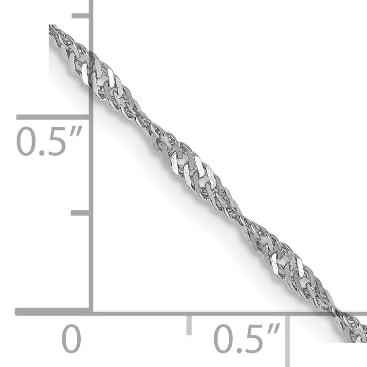14k White Gold 1.70mm Polished Singapore Chain