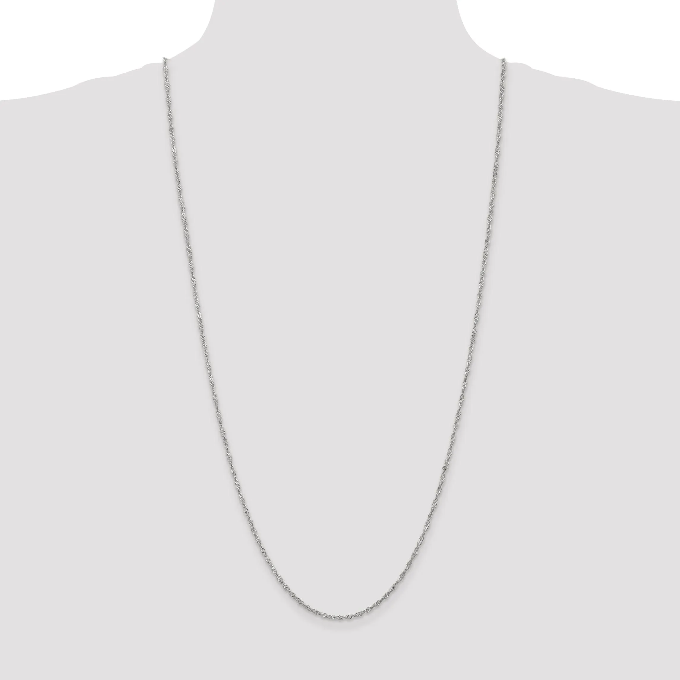 14k White Gold 1.70mm Polished Singapore Chain