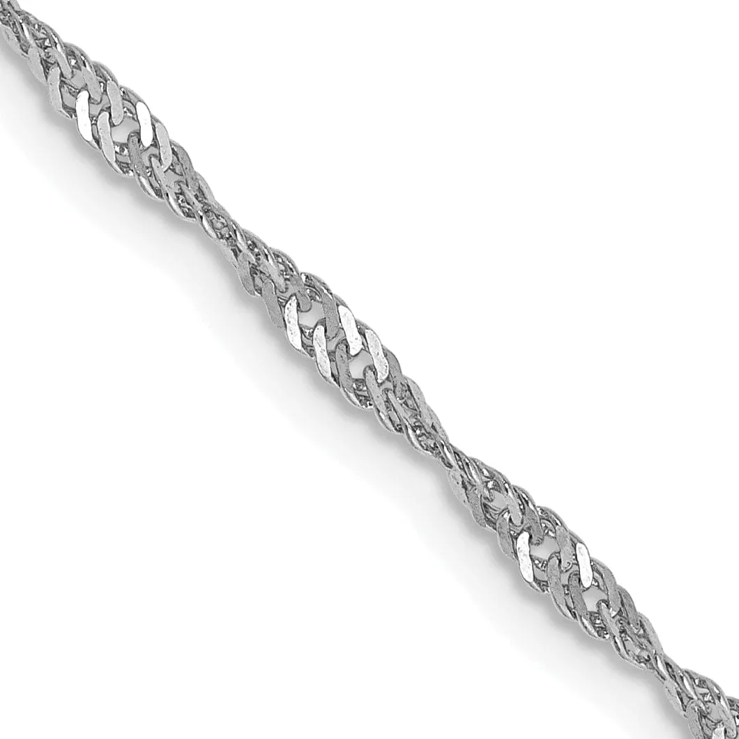 14k White Gold 1.70mm Polished Singapore Chain