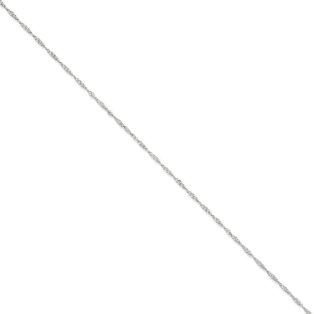 14k White Gold 1.70mm Polished Singapore Chain