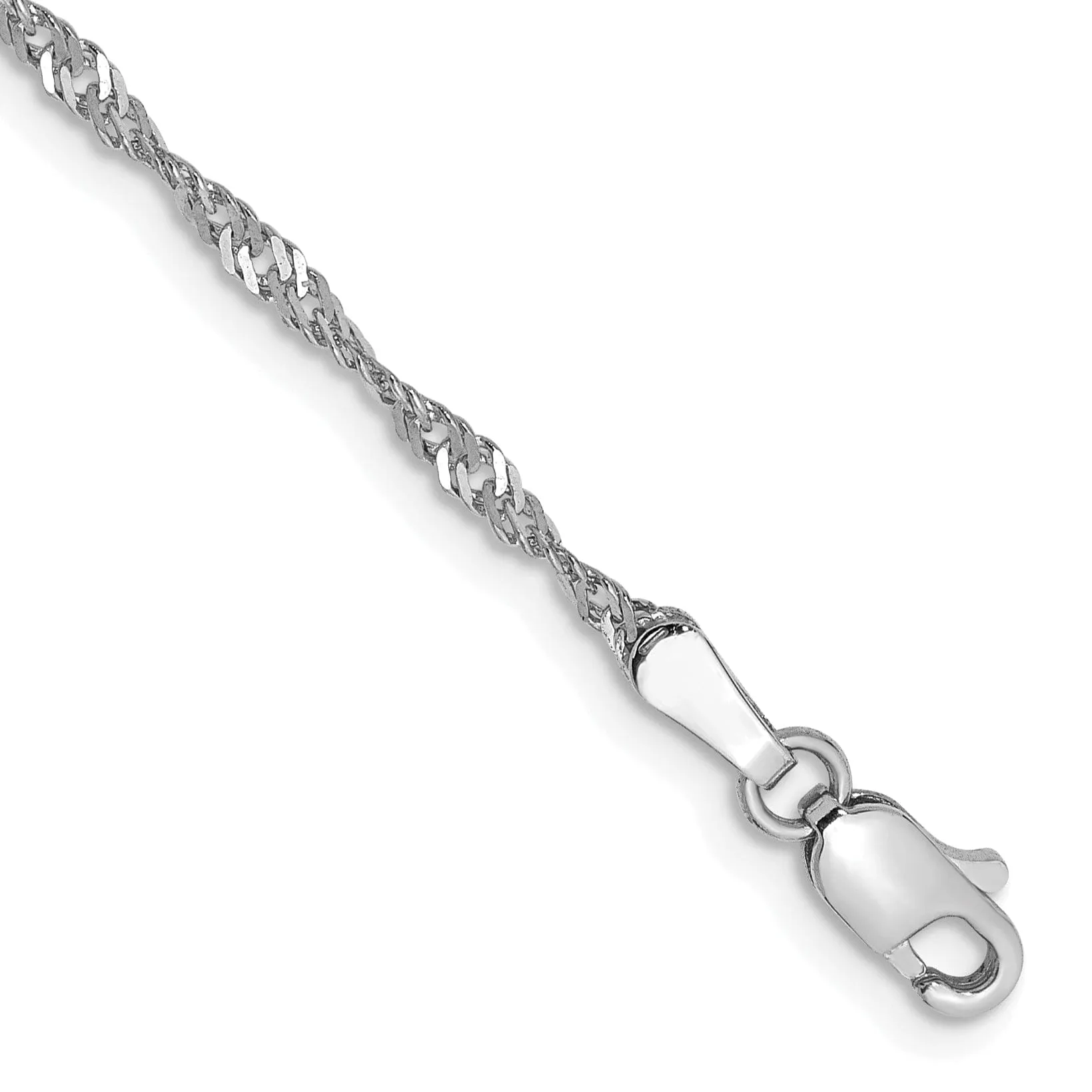 14k White Gold 1.70mm Polished Singapore Chain