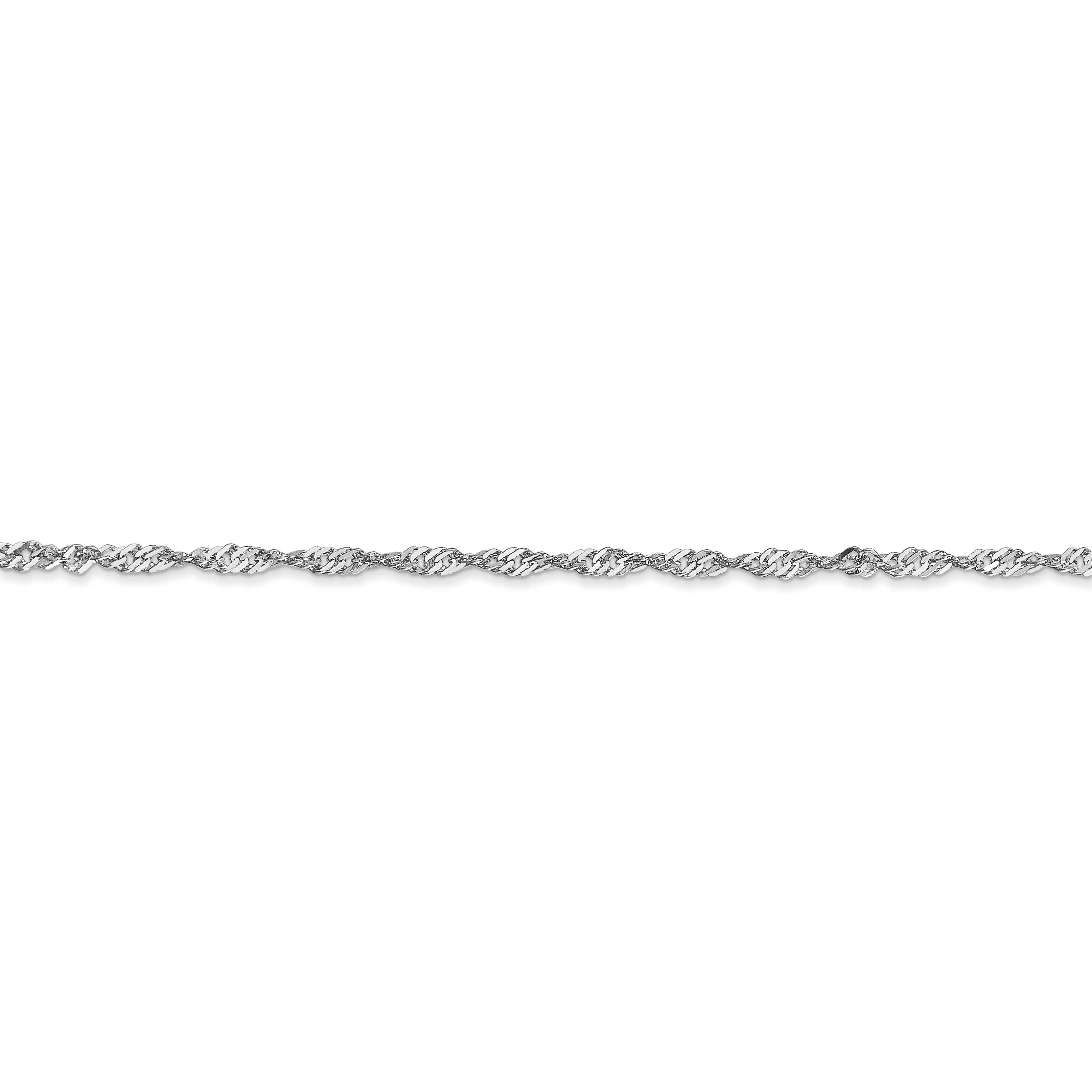 14k White Gold 1.70mm Polished Singapore Chain
