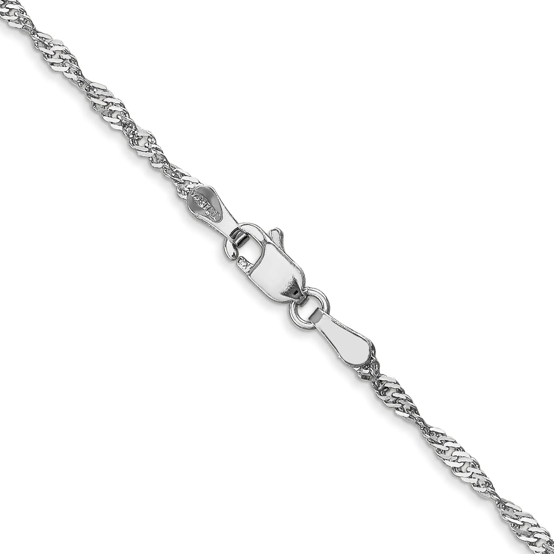 14k White Gold 1.70mm Polished Singapore Chain
