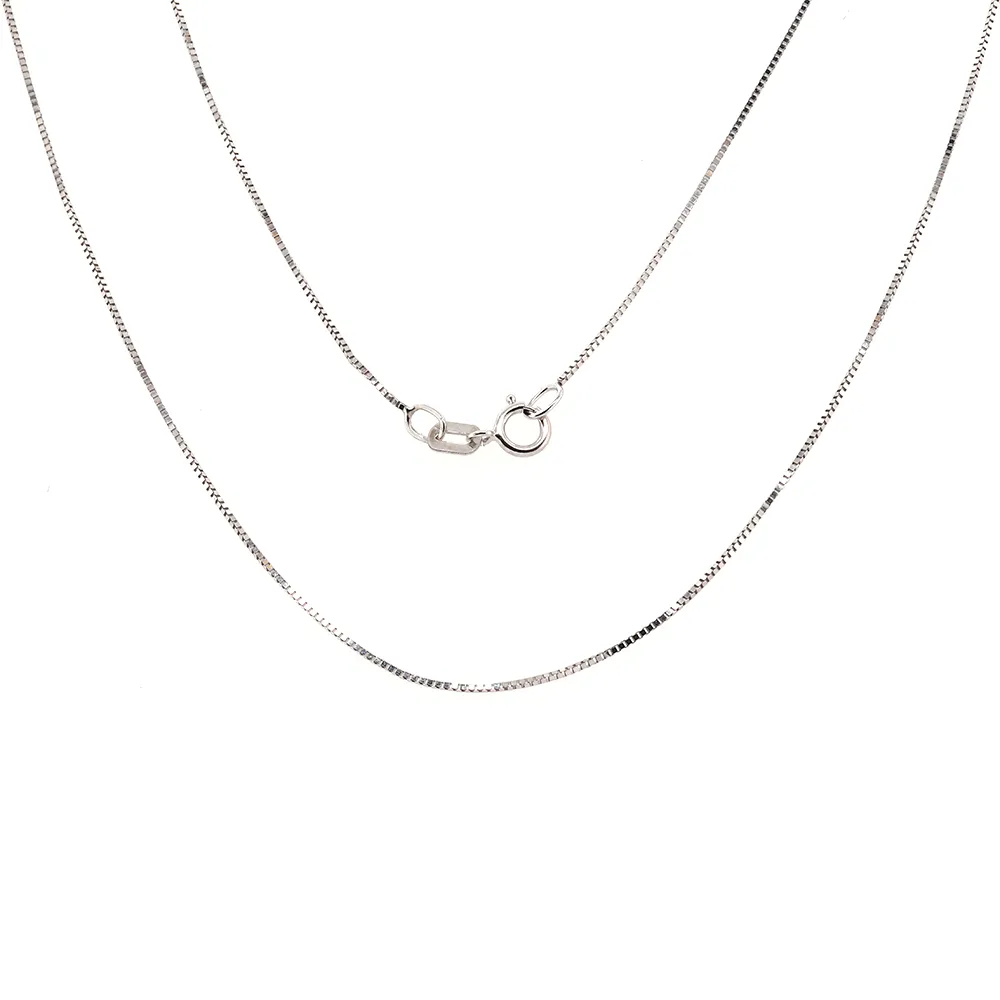 14K White Gold Box Chain 0.95 Grams