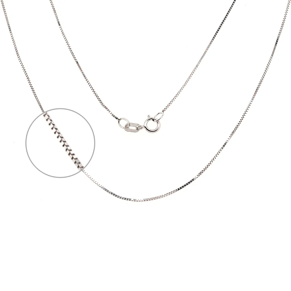 14K White Gold Box Chain 0.95 Grams