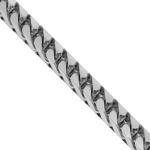 14k White Gold Solid Box Franco Chain 7 mm