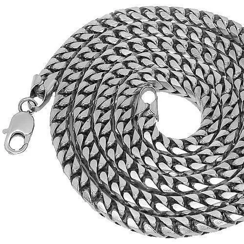 14k White Gold Solid Box Franco Chain 7 mm
