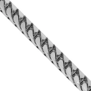 14k White Gold Solid Box Franco Chain 7 mm