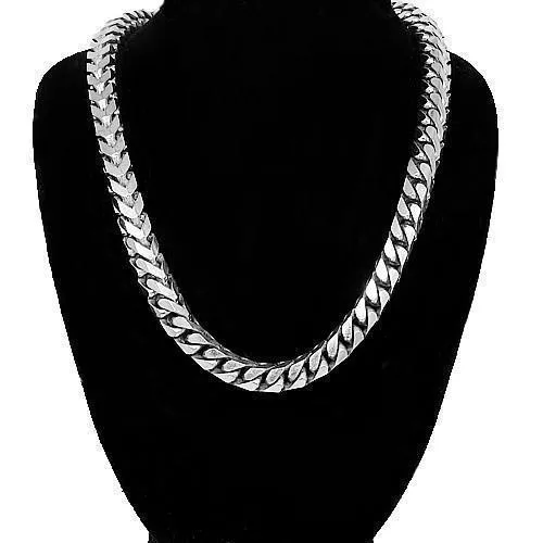 14k White Gold Solid Box Franco Chain 7 mm