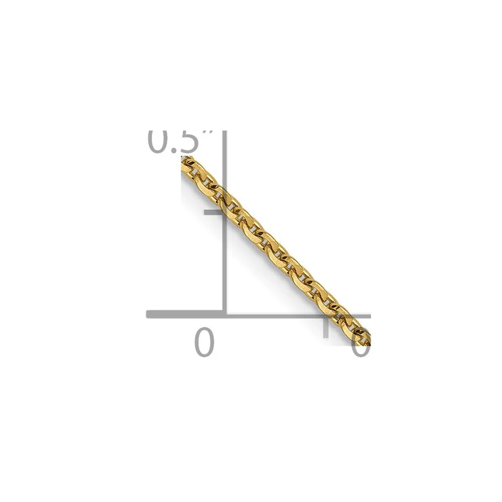 14k Yellow Gold 1.40mm Dimond-cut Oval Link Chain