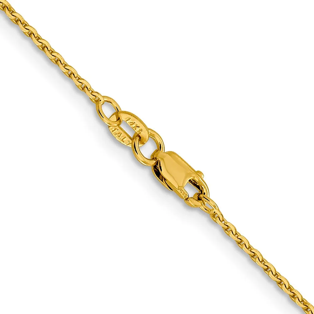 14k Yellow Gold 1.40mm Dimond-cut Oval Link Chain