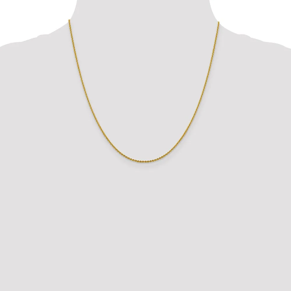 14k Yellow Gold 1.40mm Dimond-cut Oval Link Chain