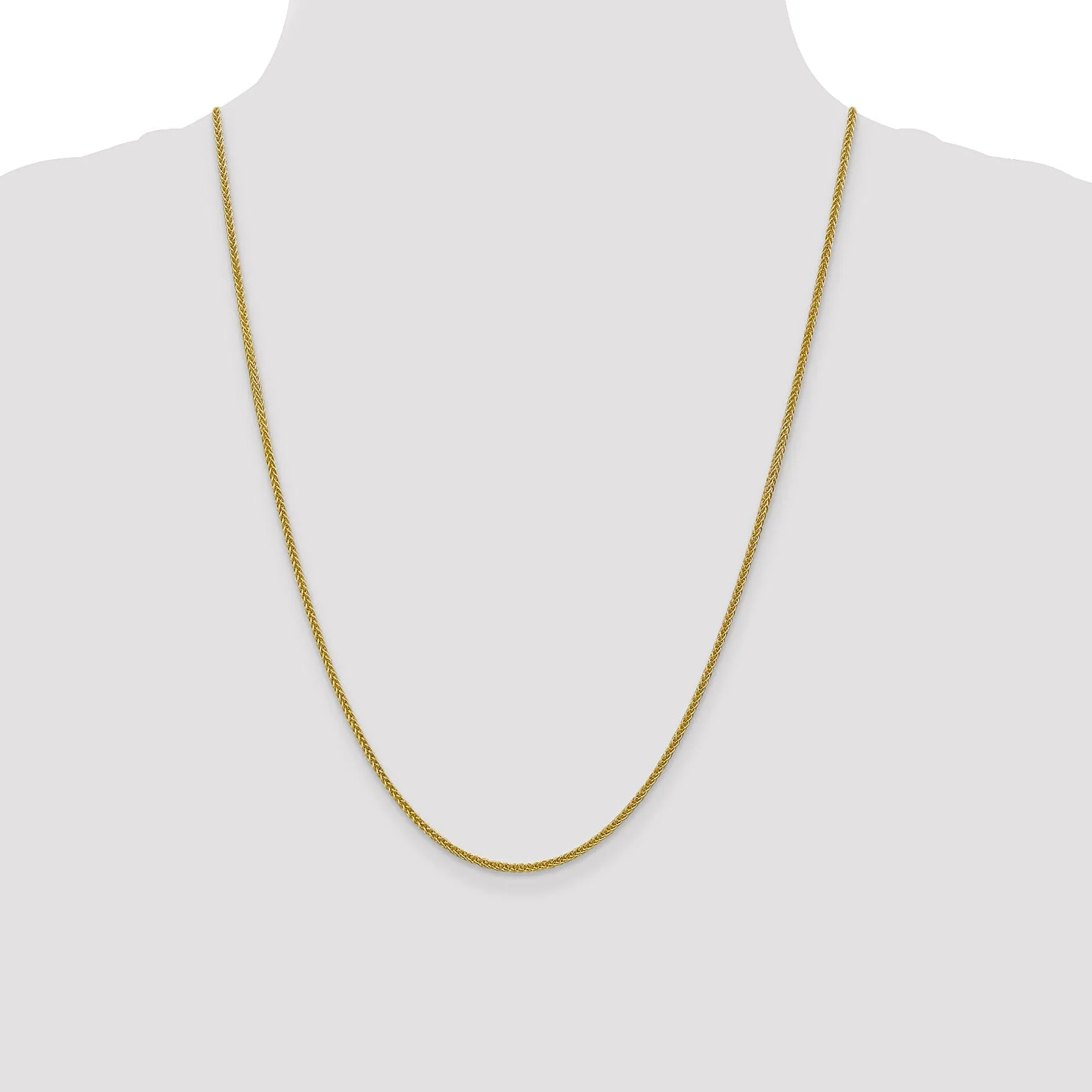 14k Yellow Gold 2.00mm Light Weight Wheat Chain