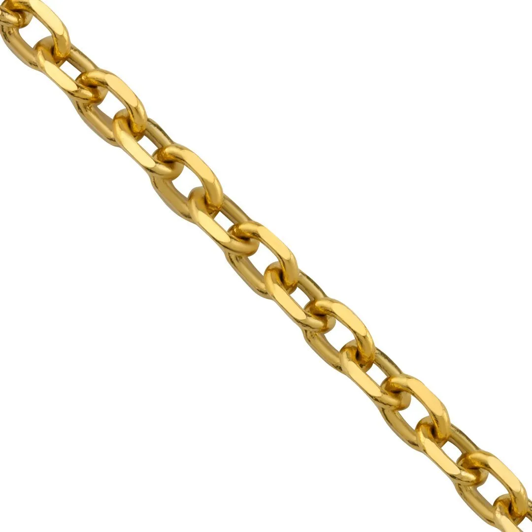 14k Yellow Gold Cable Link Chain 3 mm