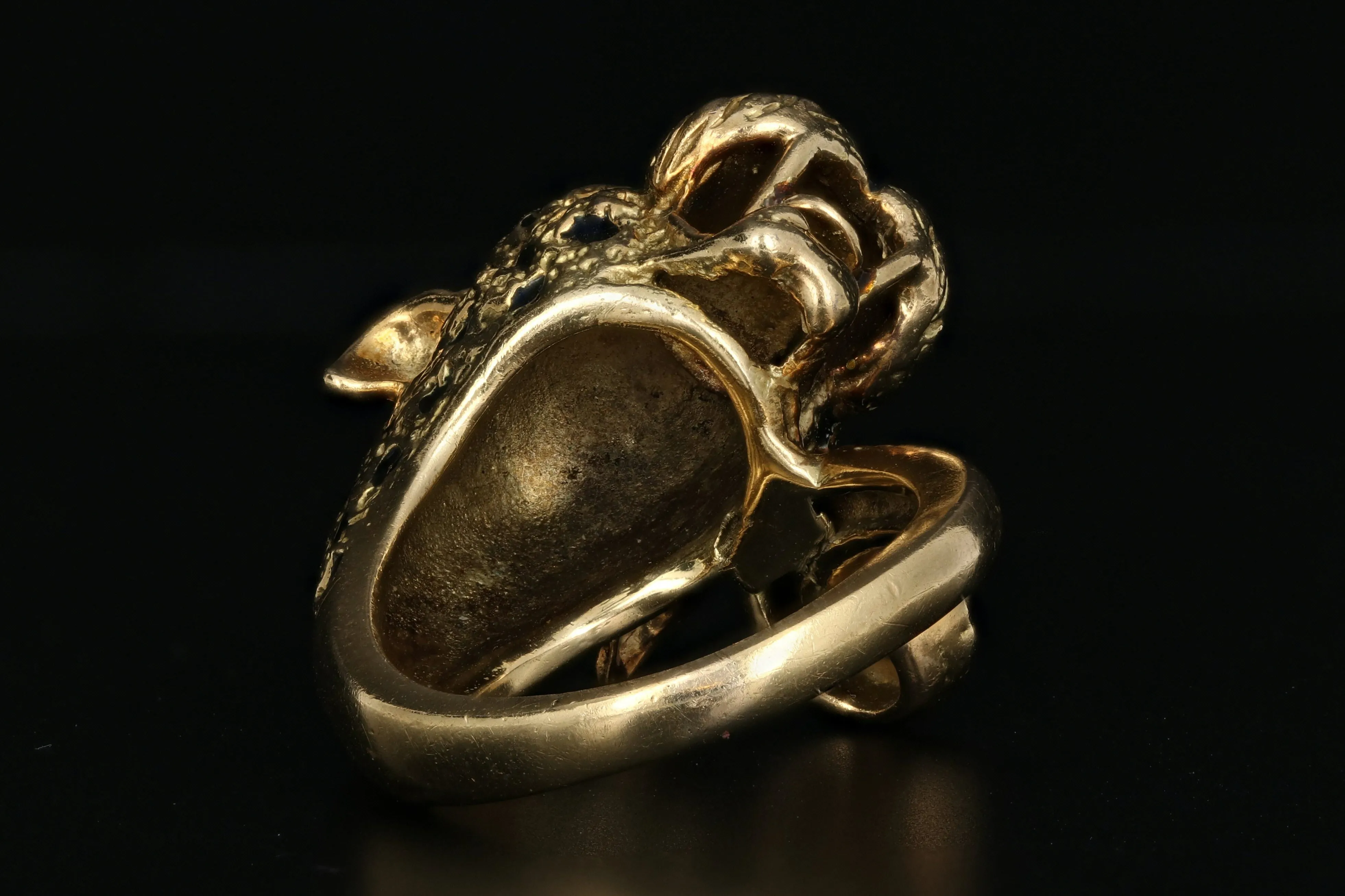 18K Yellow Gold Enamel Leopard Ring