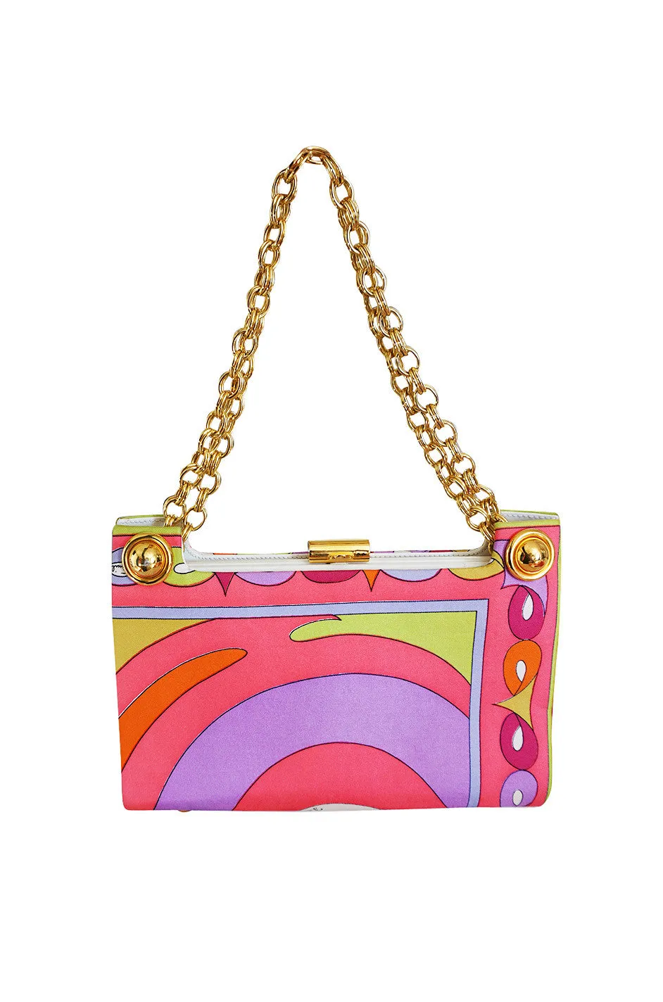 1960s Bright Silk Emilio Pucci Print Bag & Scarf