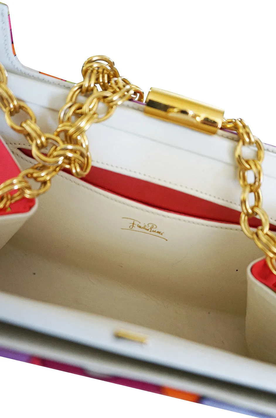 1960s Bright Silk Emilio Pucci Print Bag & Scarf