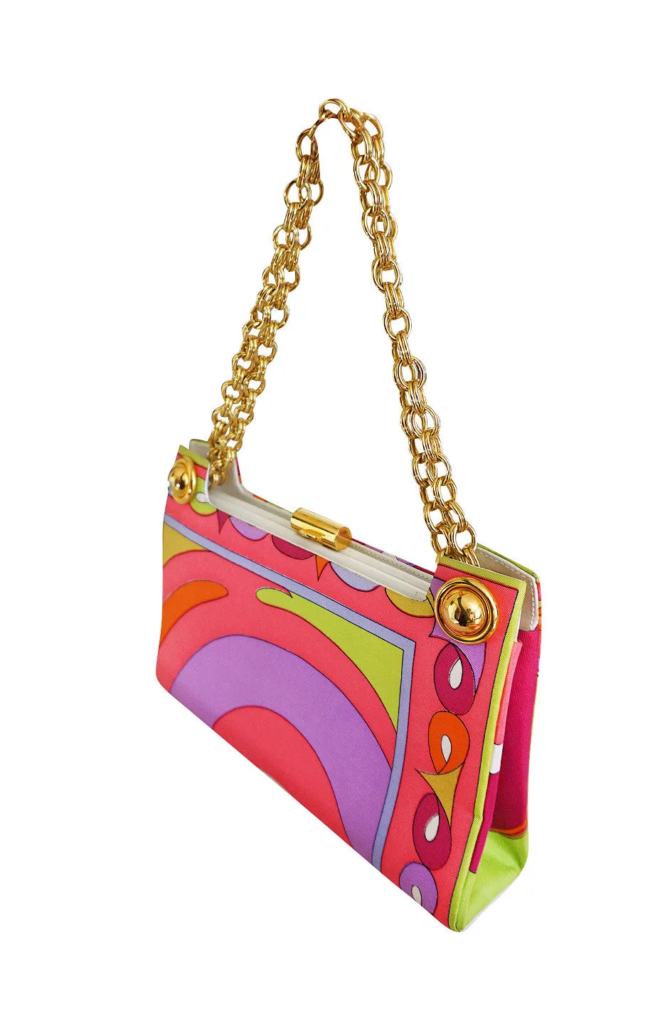 1960s Bright Silk Emilio Pucci Print Bag & Scarf