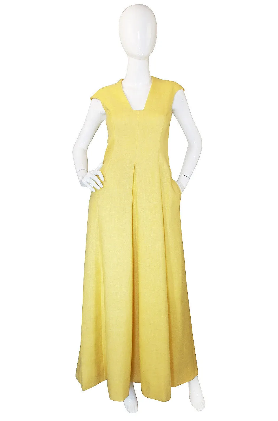 1960s Sculpted Mollie Parnis Maxi Dress