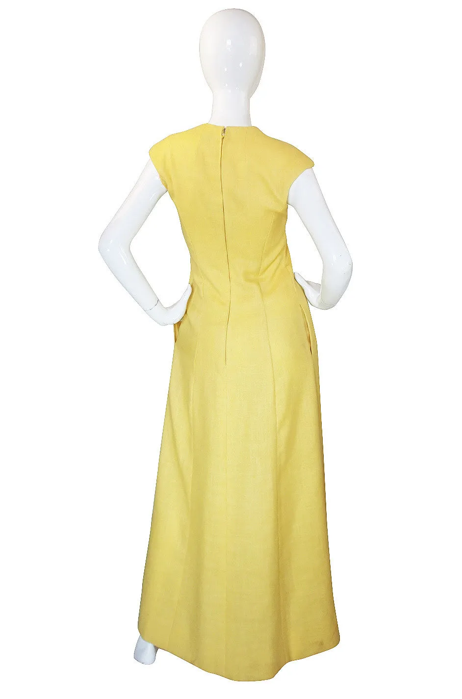 1960s Sculpted Mollie Parnis Maxi Dress